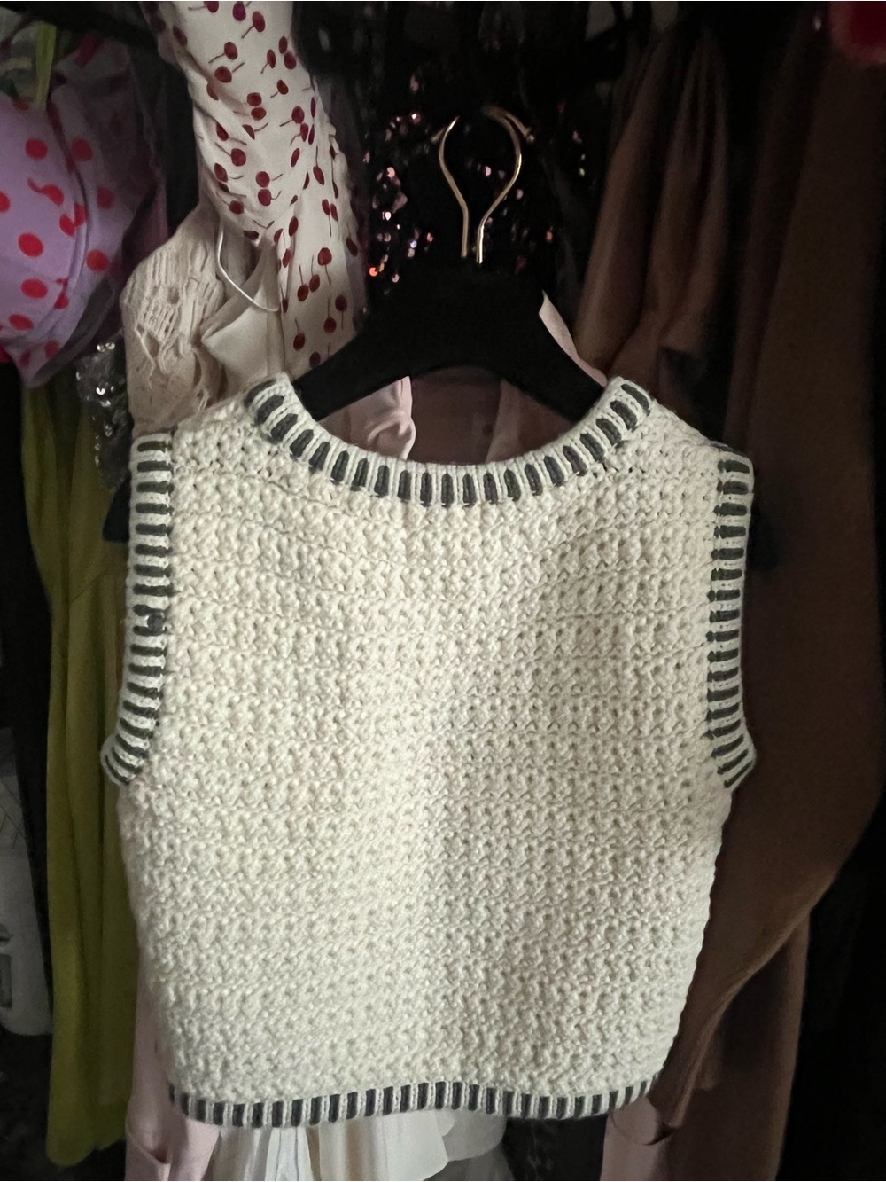 Bohme Cream Crochet Knit Button Front top size small 🎀 - Picture 4 of 5